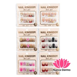 Uñas Postizas Cuadradas 10pcs Con Pegamento Vario Modelos