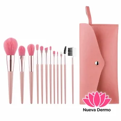 Set 12 Brochas Maquillaje Profesional C/estuche Ultra Suave