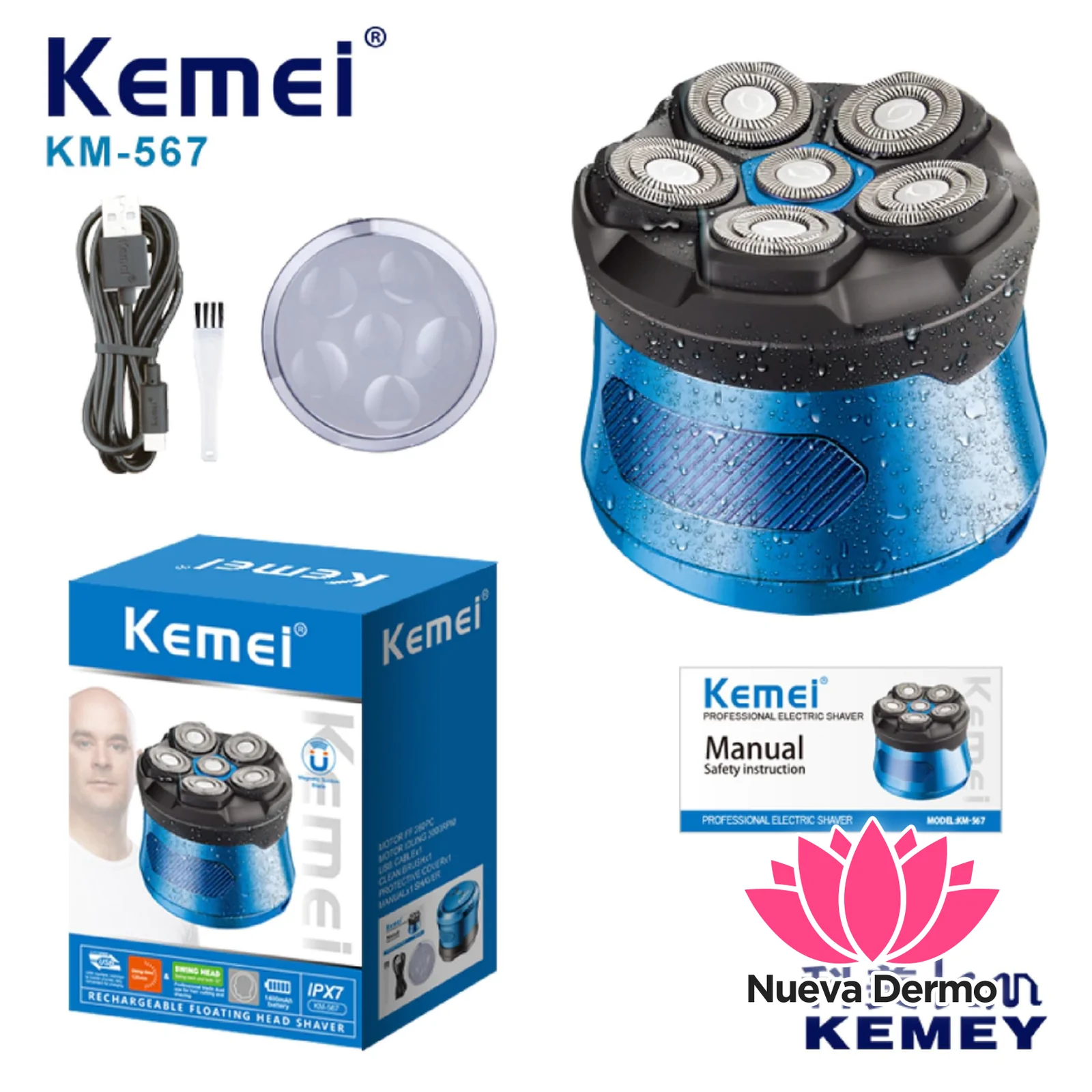 KEMEI MAQUINA DE AFEITAR 3000RPK TXD-KM-567 MG-257020
