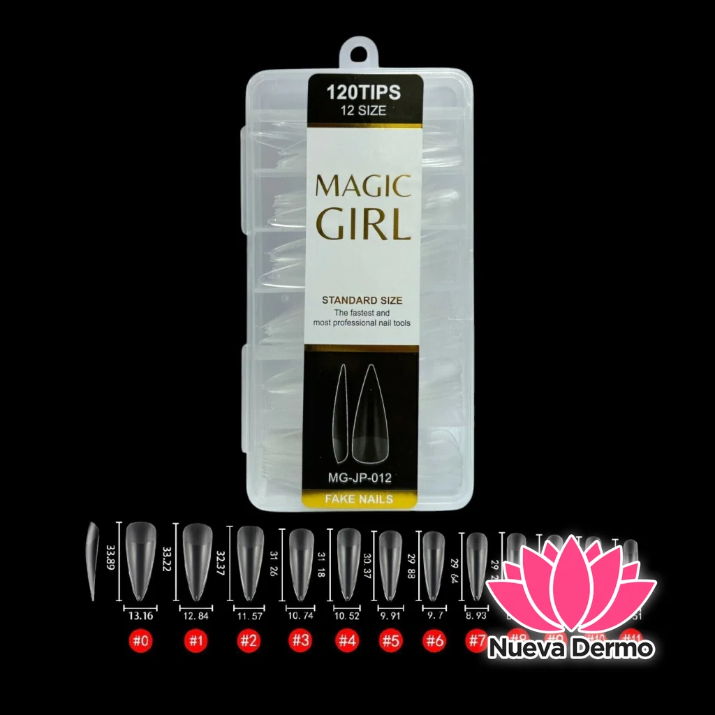 ($2000) MAGIC GIRL SOFT GEL TIPS STILETTO PRELIMADO 120PCS MG-JP-012 6920250420127