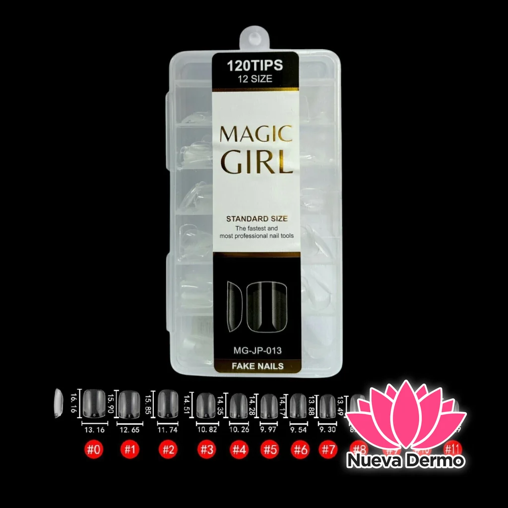 ($2000) MAGIC GIRL SOFT GEL TIPS CUADRADA PRELIMADA 120PCS MG-JP-013 6920250420134