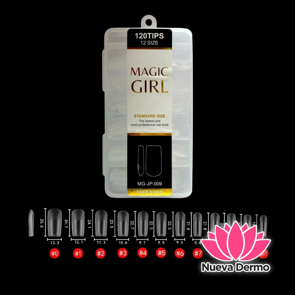 ($2000) MAGIC GIRL SOFT GEL TIPS CUADRADA PRELIMADA 120PCS MG-JP-009 6920250420097