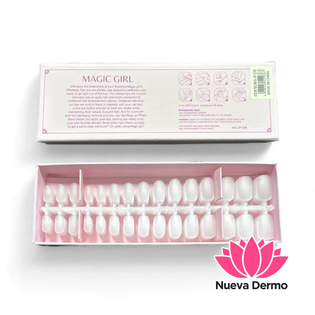 MAGIC GIRL SOFT GEL TIPS PRELIMADO CUADRADO 240PCS MG-JP-038 6920250420387