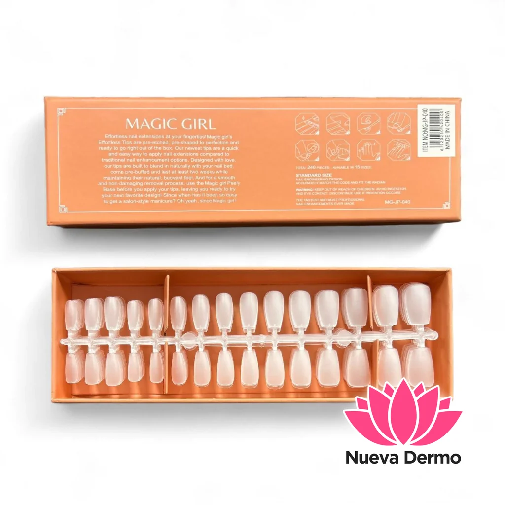 MAGIC GIRL SOFT GEL TIPS PRELIMADO CUADRADO 240PCS MG-JP-040 6920250420400