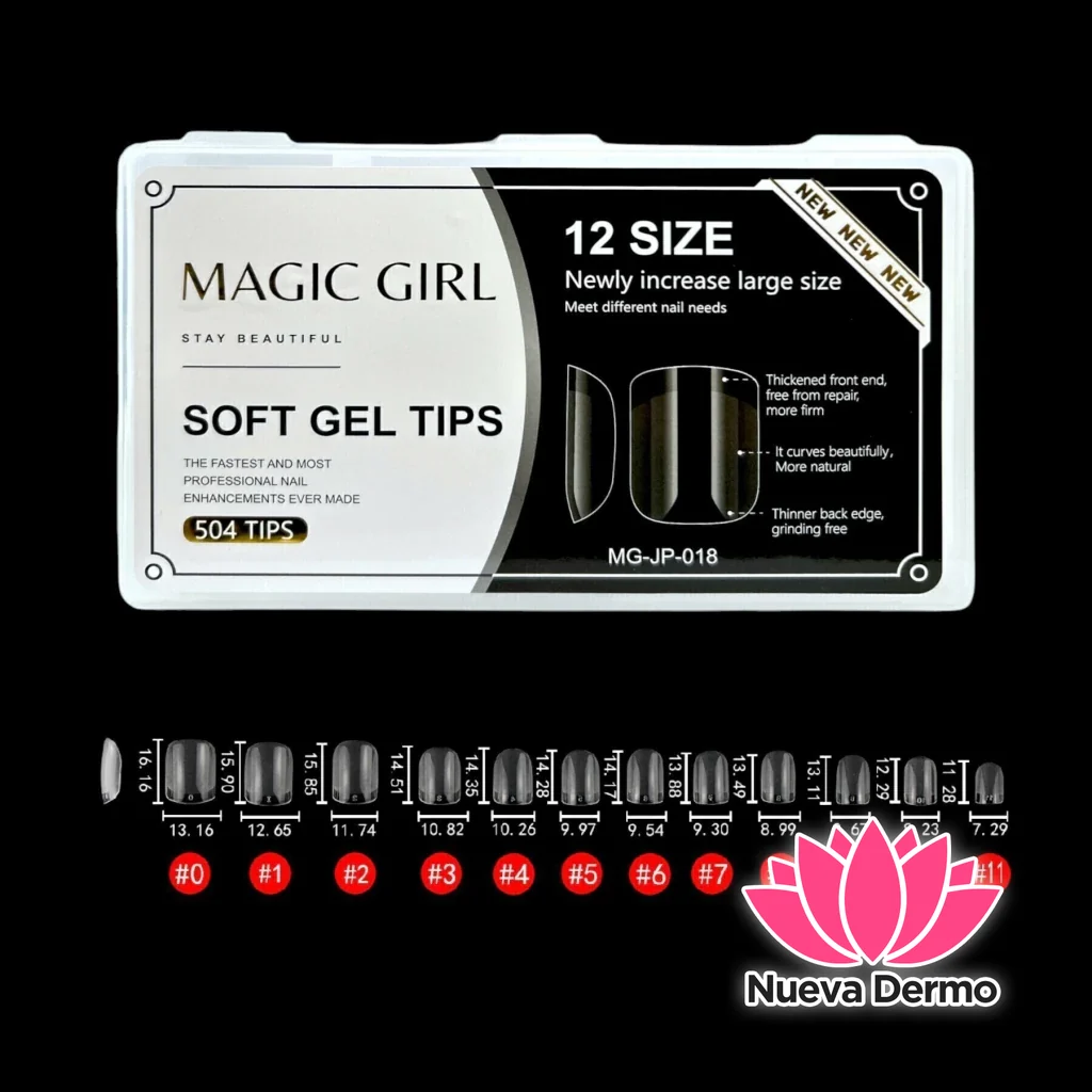($5700) MAGIC GIRL SOFT GEL TIPS CUADRADA PRELIMADO 504PCS MG-JP-018 6920250420189