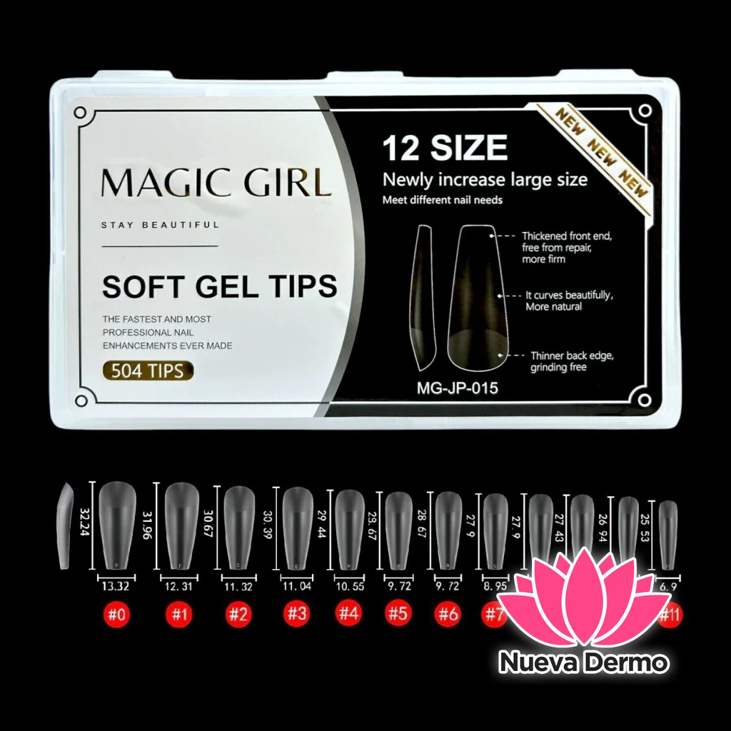 ($5700) MAGIC GIRL SOFT GEL TIPS COFFIN PRELIMADO 504PCS MG-JP-015 6920250420158