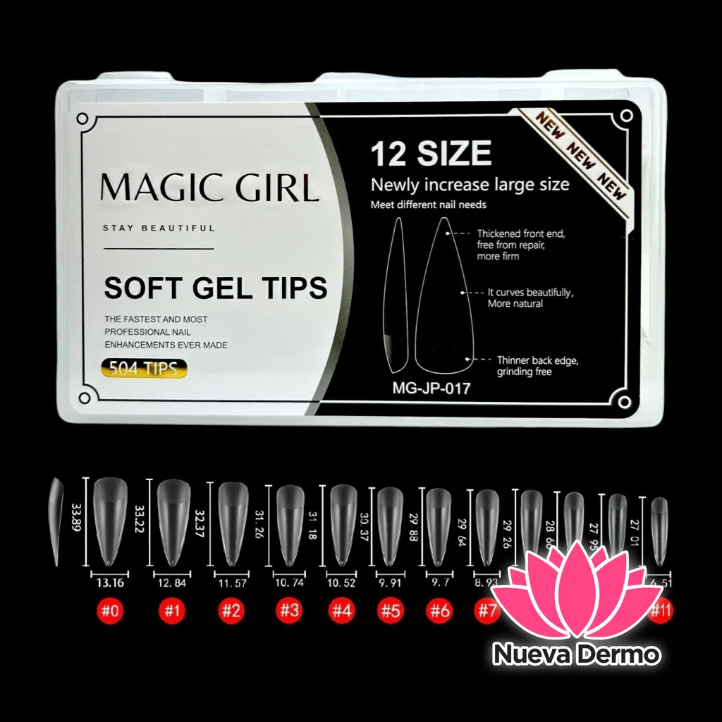 ($5700) MAGIC GIRL SOFT GEL TIPS STILETTO PRELIMADO 504PCS MG-JP-017 6920250420172