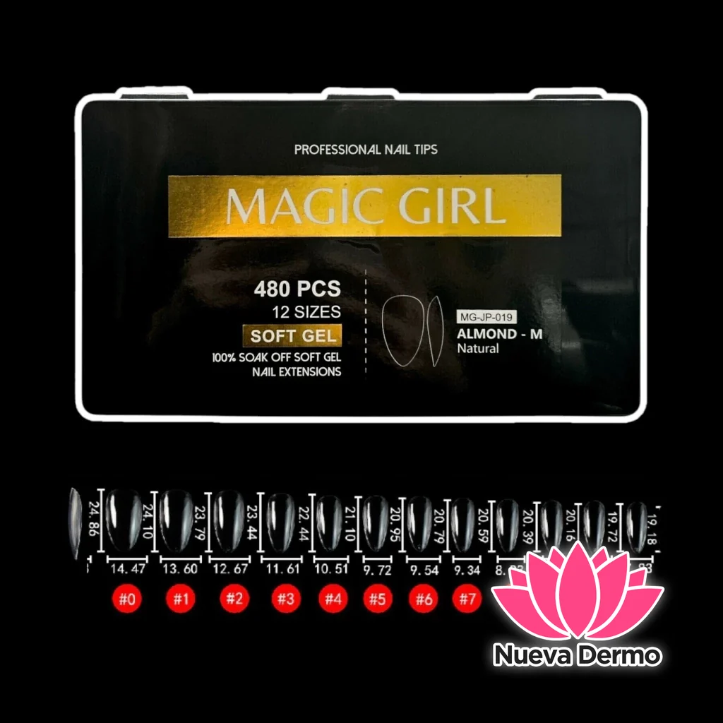 ($7200) MAGIC GIRL SOFT GEL TIPS ALMOND M 480PCS MG-JP-019 6920250420196