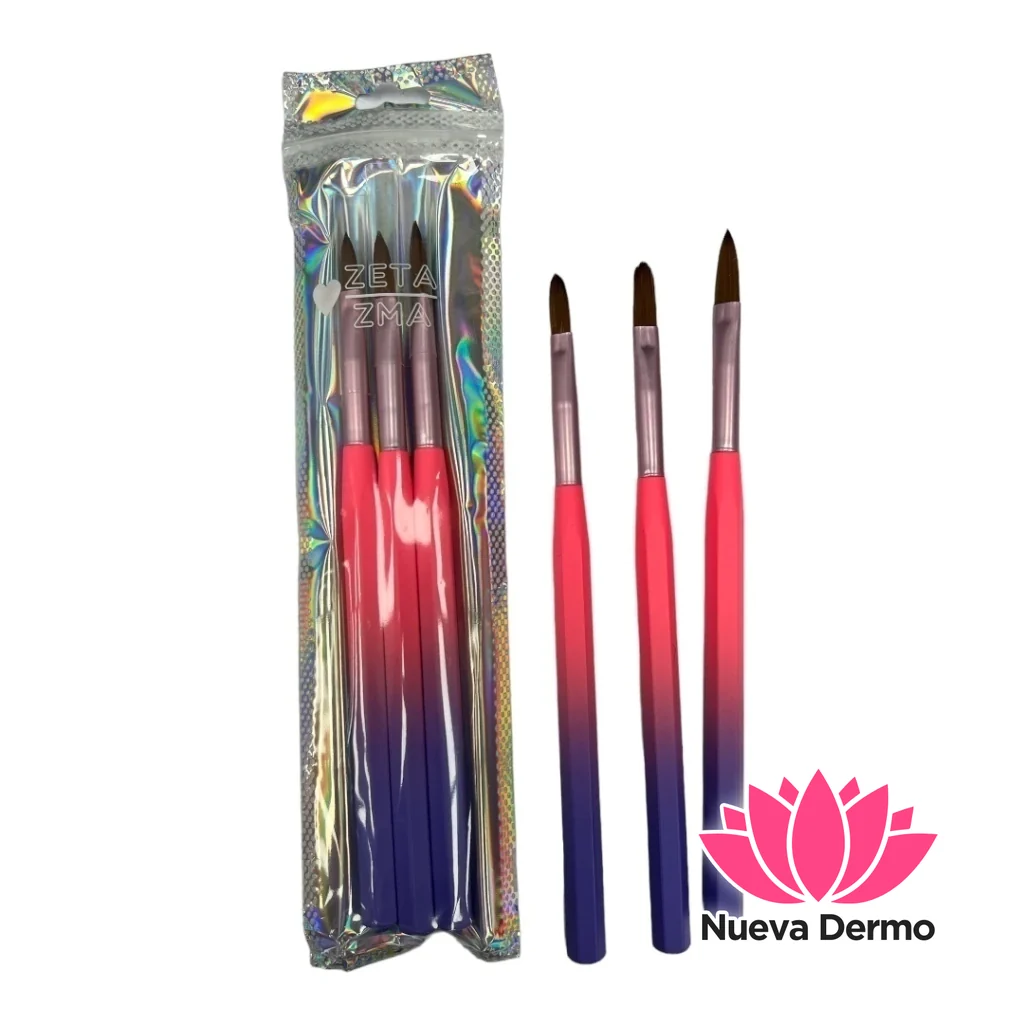 ZETA ZMA PINCEL X3 ACRILICO DEGRADE FLUO