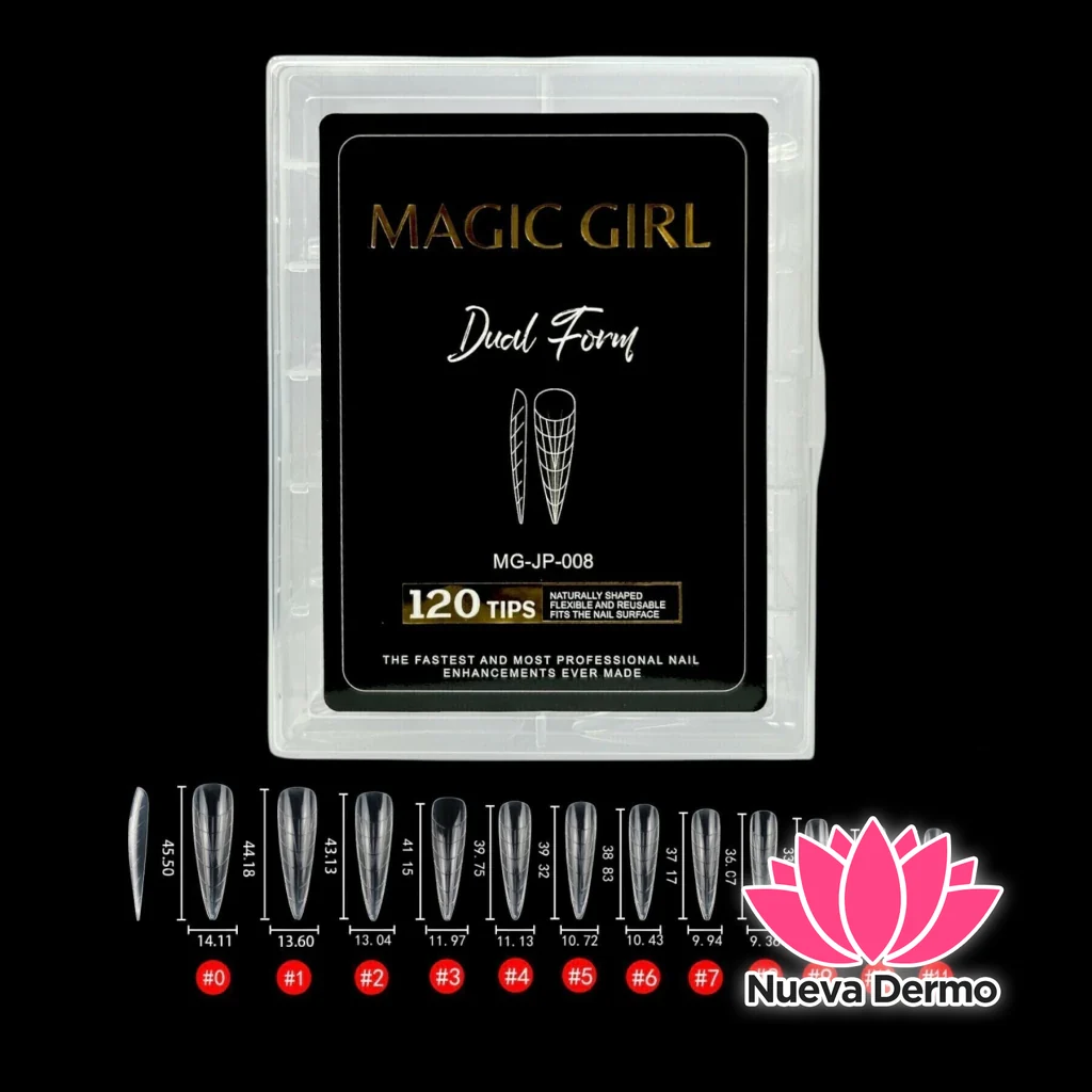($2900) MAGIC GIRL DUAL FORM STILETTO TRANSPARENTE 120PCS MG-JP-008 6920250420080