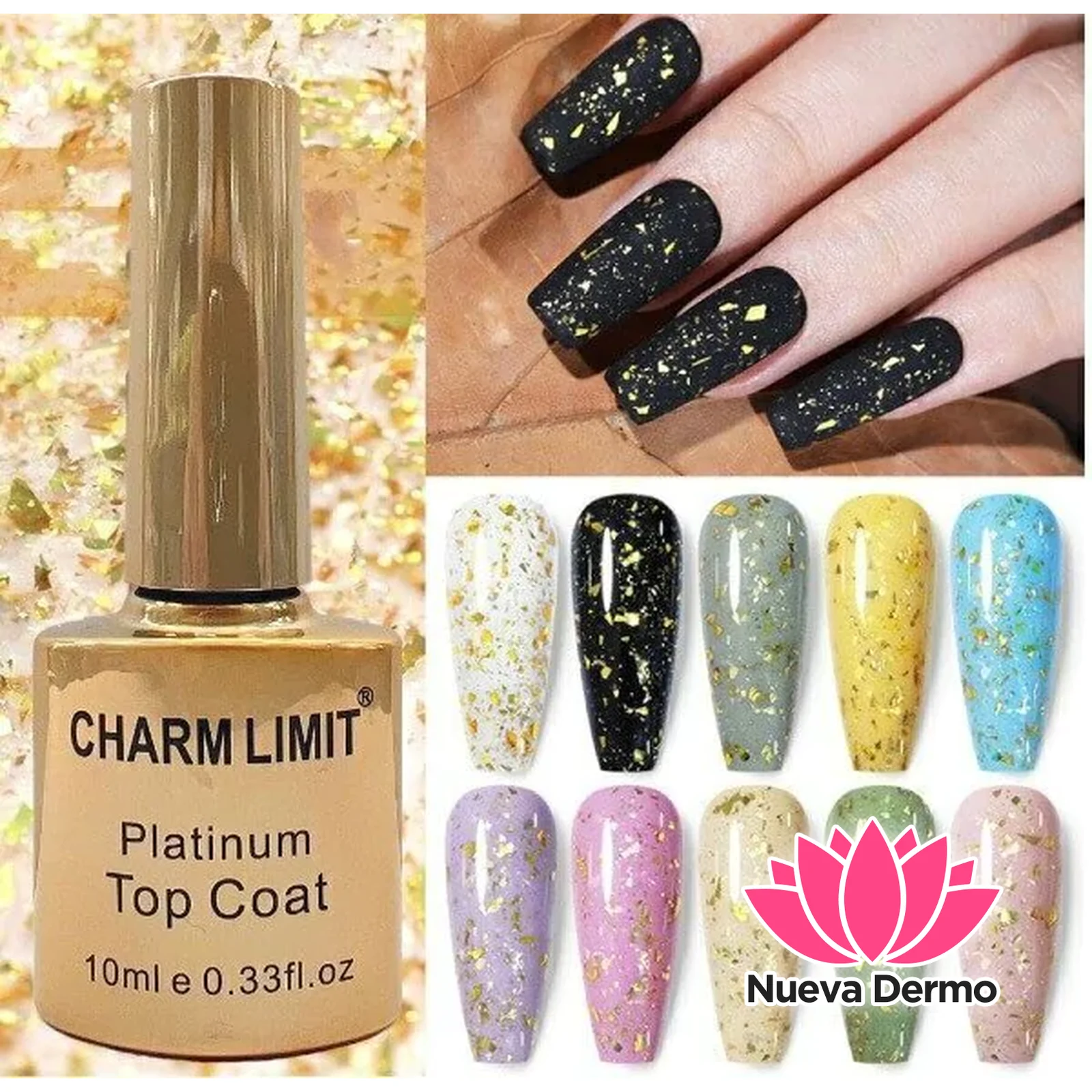 12PCSX10ML CHARMLIMIT PLATINUM TOP COAT 7772023020145 dar-18