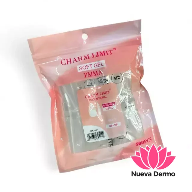 CHARMLIMIT TIPS SOFT GEL CUADRADA PRELIMADO 500PCS CML-03C 6936952964562