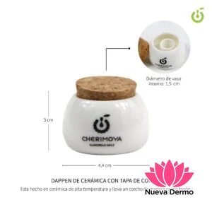 vaso dappen de ceramica Blanca con tapa corcho -BH017037