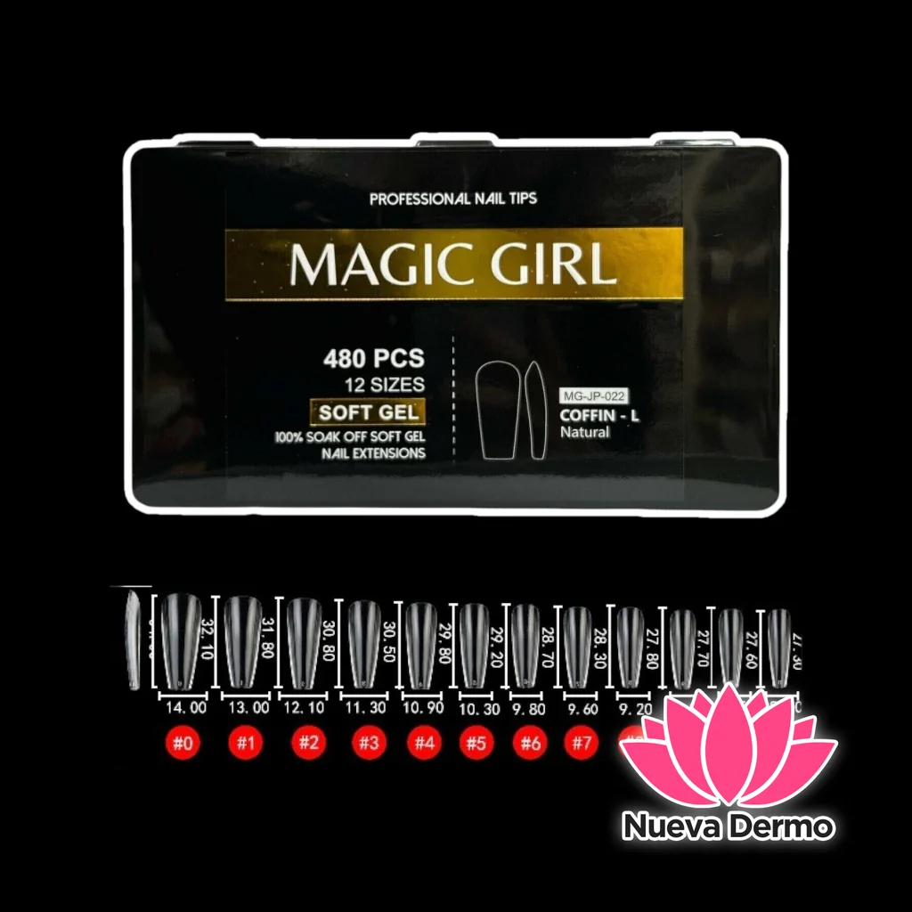 ($7200) MAGIC GIRL SOFT GEL TIPS COFFIN L 480PCS MG-JP-022 6920250420226