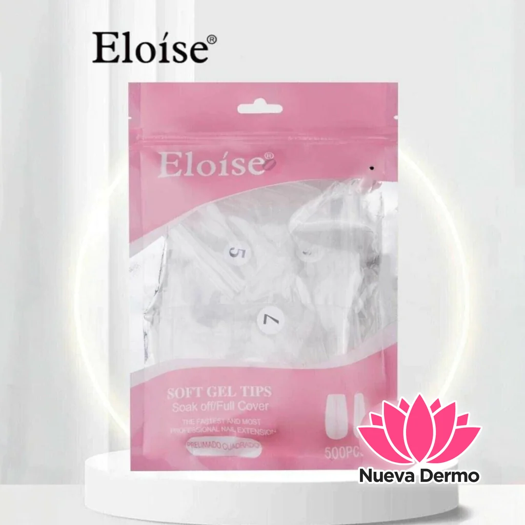 ELOISE SOFT GEL TIPS PRELIMADO CUADRADO 500PCS PCU500 6932024010557