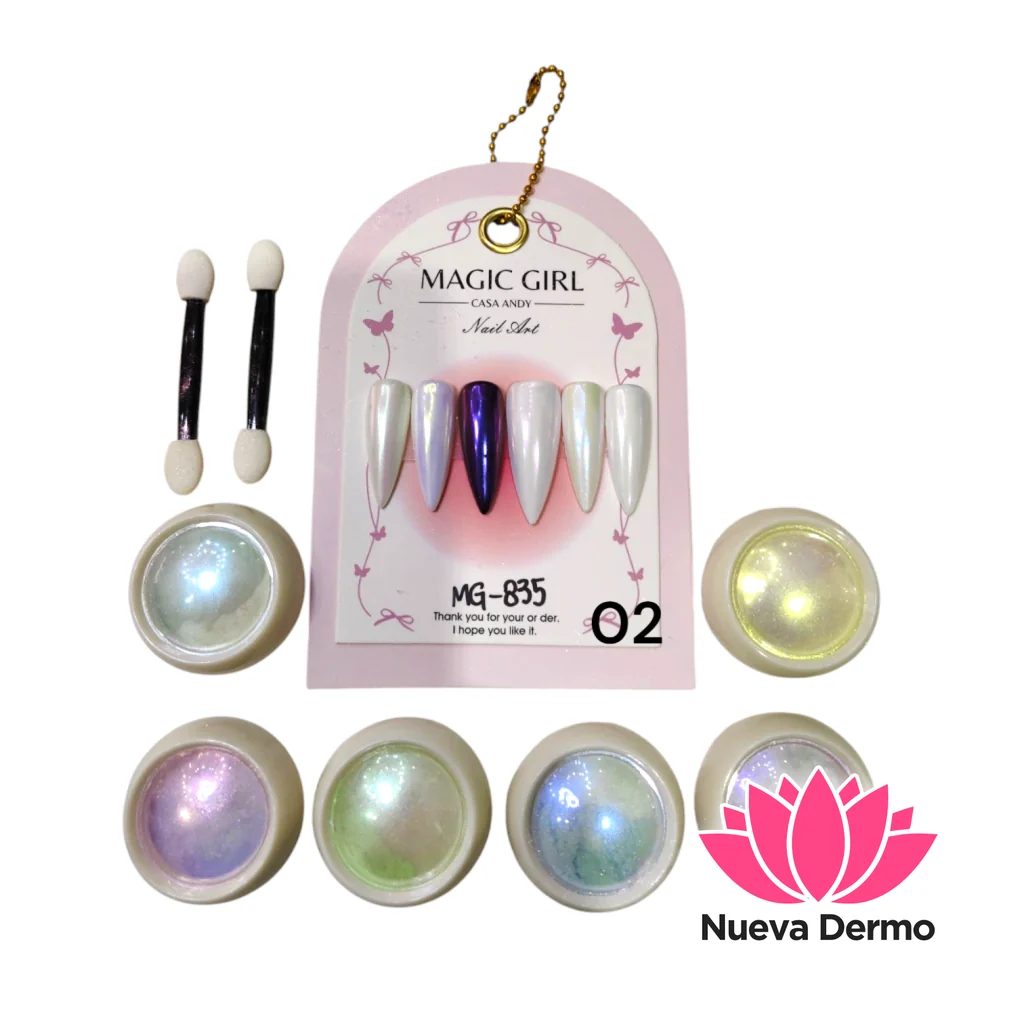paquete por 12 MAGIC GIRL POLVO X6 SIX COLOR MAGIC MIRROR POWDER Mg-835 6934517038352