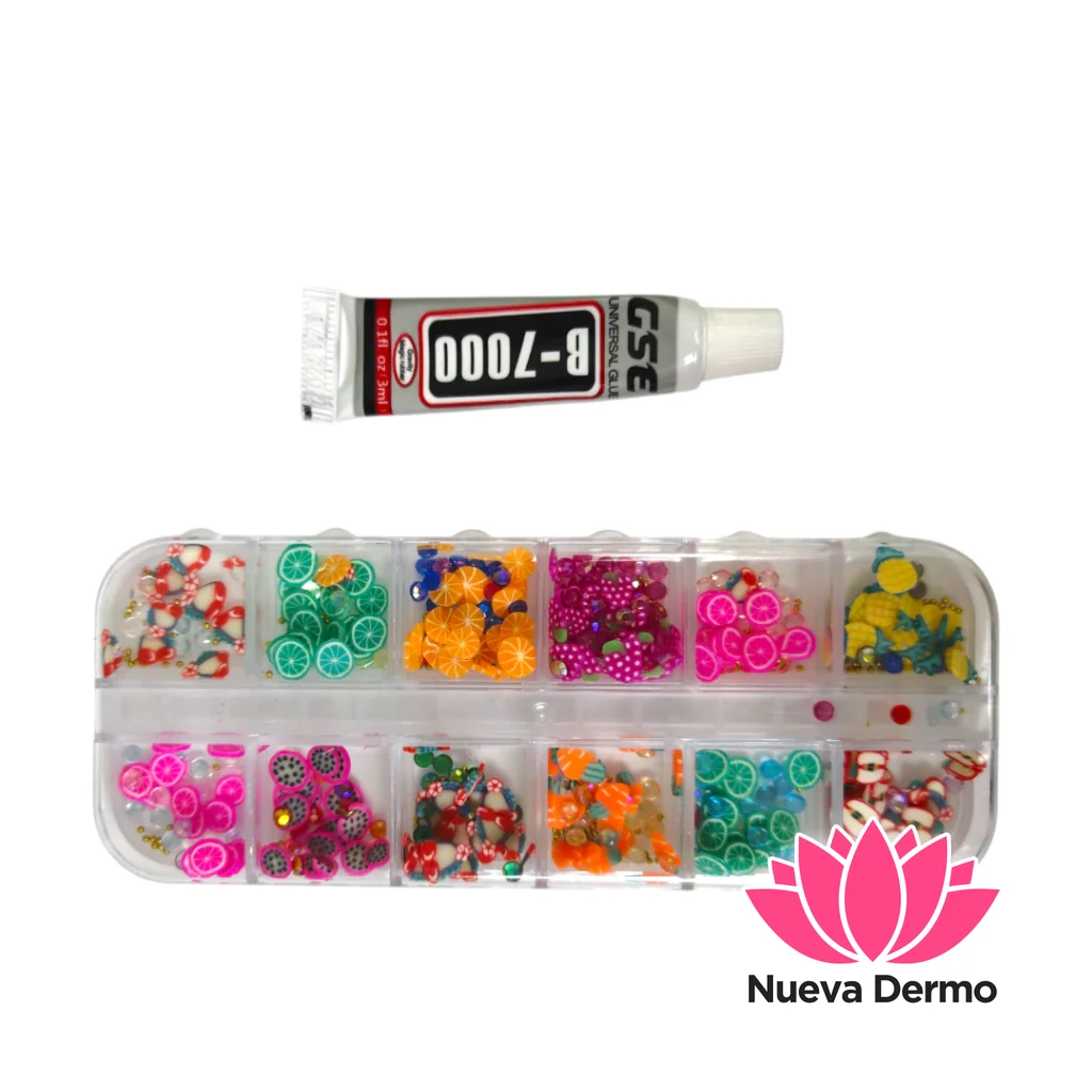 x12pcs Decoración para uñas rodaja fruta b-7000