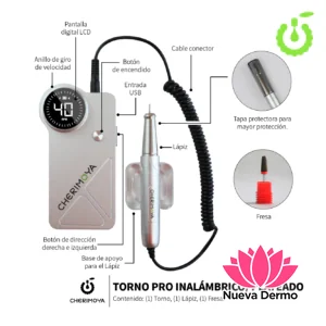 Torno PRO Drill Profesional Cherimoya -BH003318 PLATEADO