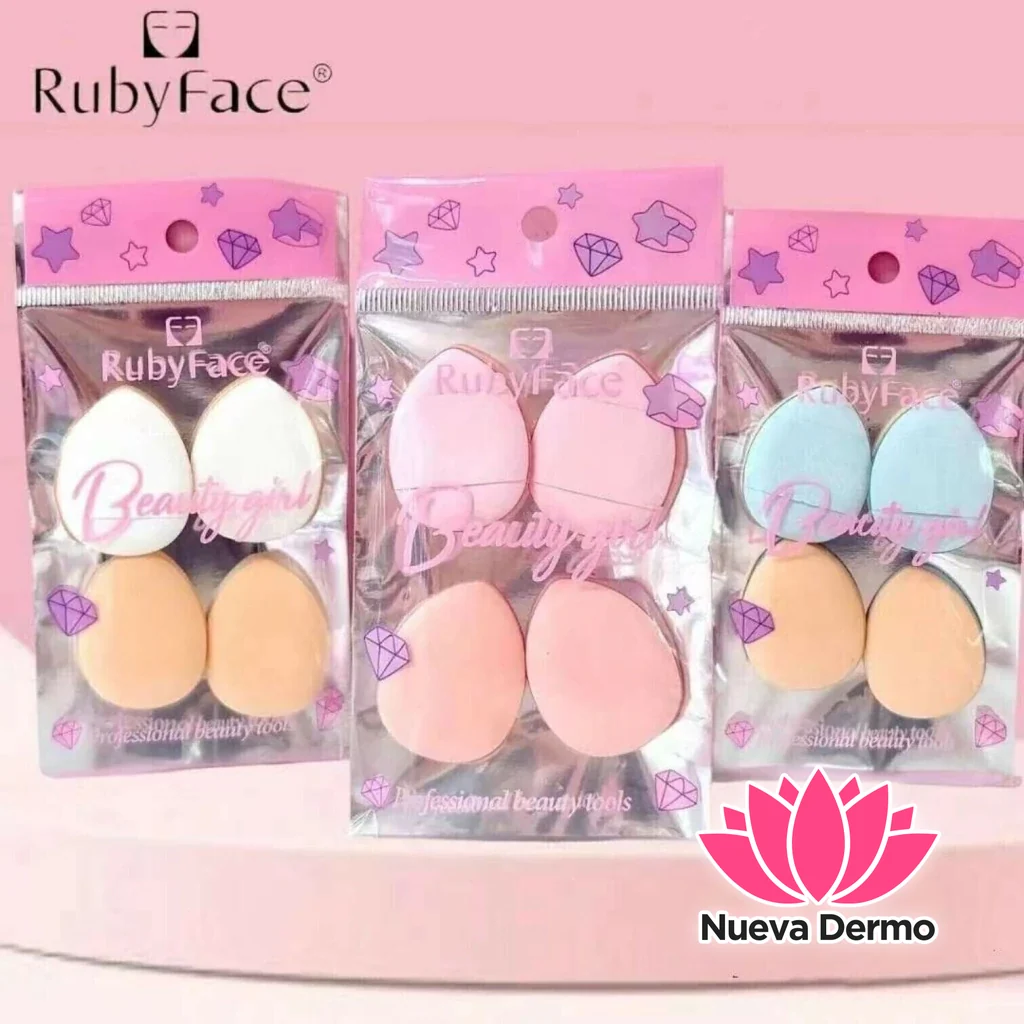 RUBYFACE ESPONJA DDE MAQUILLAJE X4PCS MG-253016 6236915153270