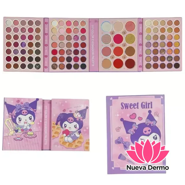 PALETA SOMBRA INFANTIL SWEET GIRL KUROMI 117 COLOR MG-EYE-11740 6925423117408
