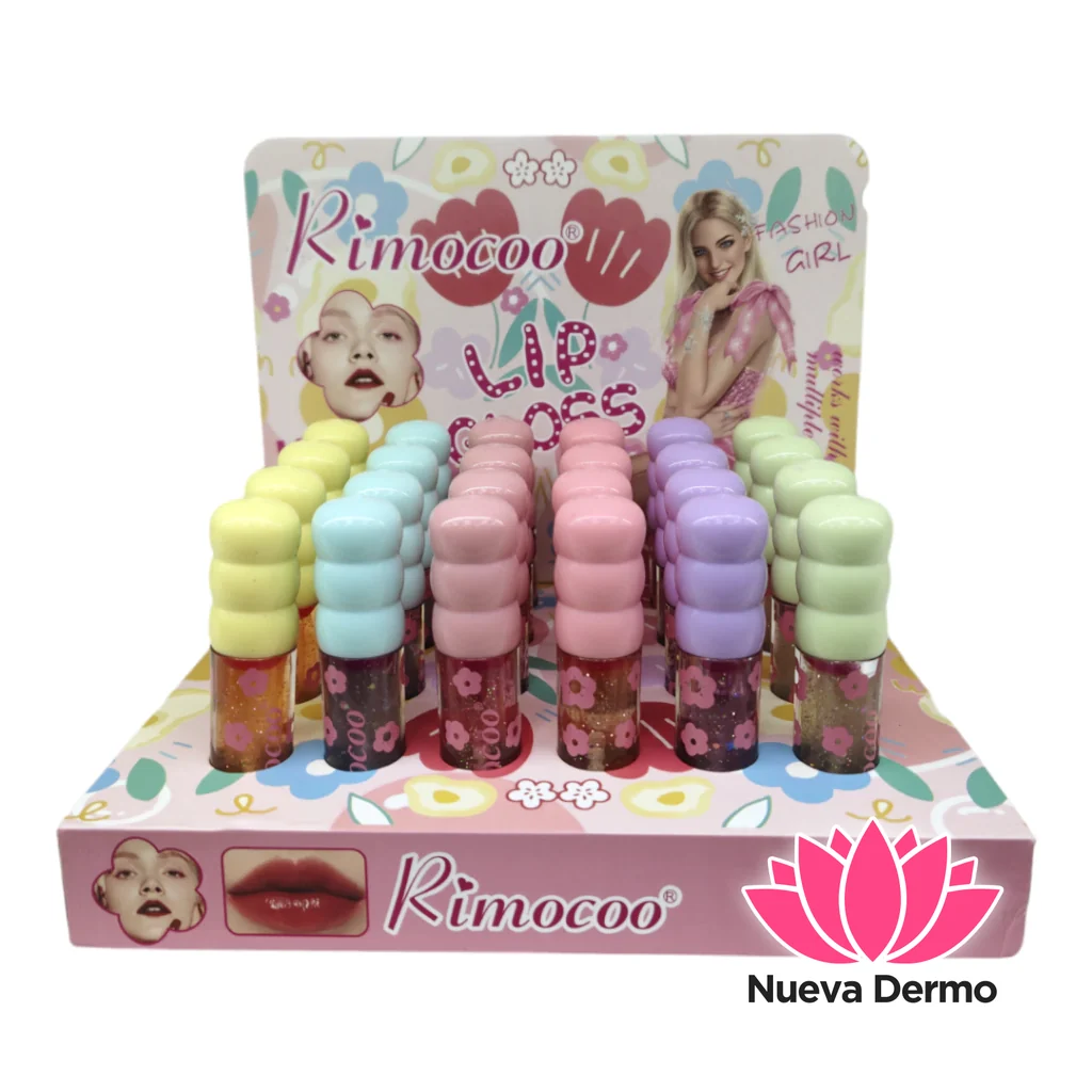 X 6 PCS rimocoo lip gloss capas labial flores r1362 6975975013628 6975975013628