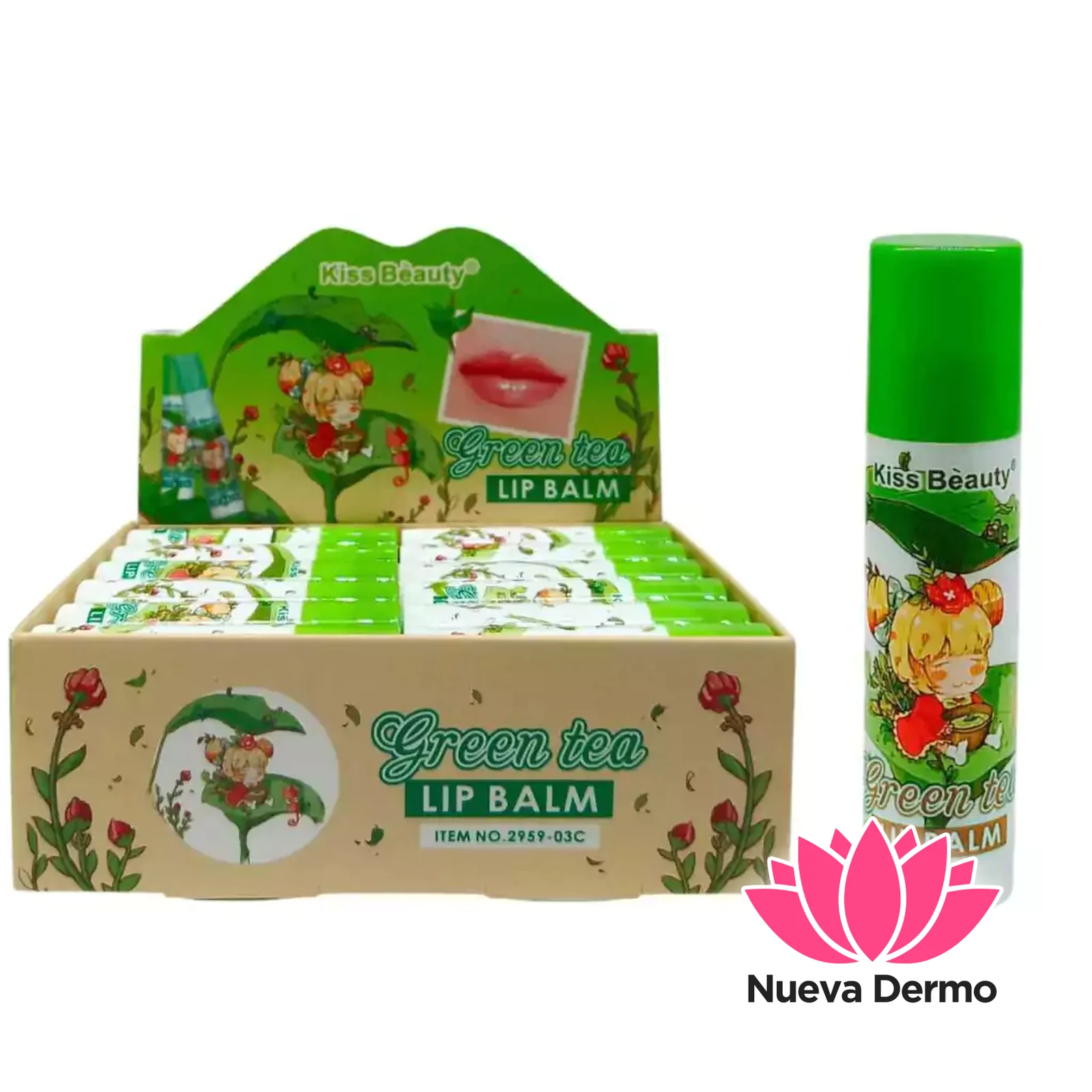 KISS BEAUTY GREEN TEA LIP BALM 2959-03C/6903072418480