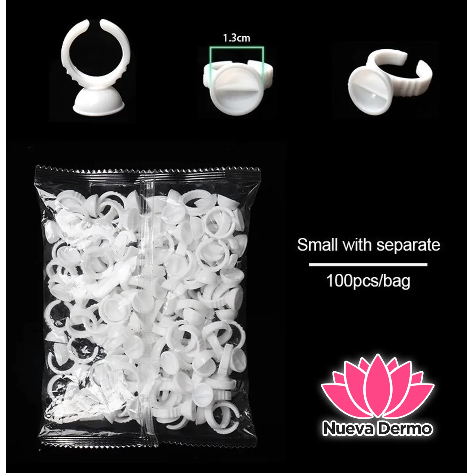 100PCS ANILLO PARA PEGAMENTO PESTANAS 6920215987764