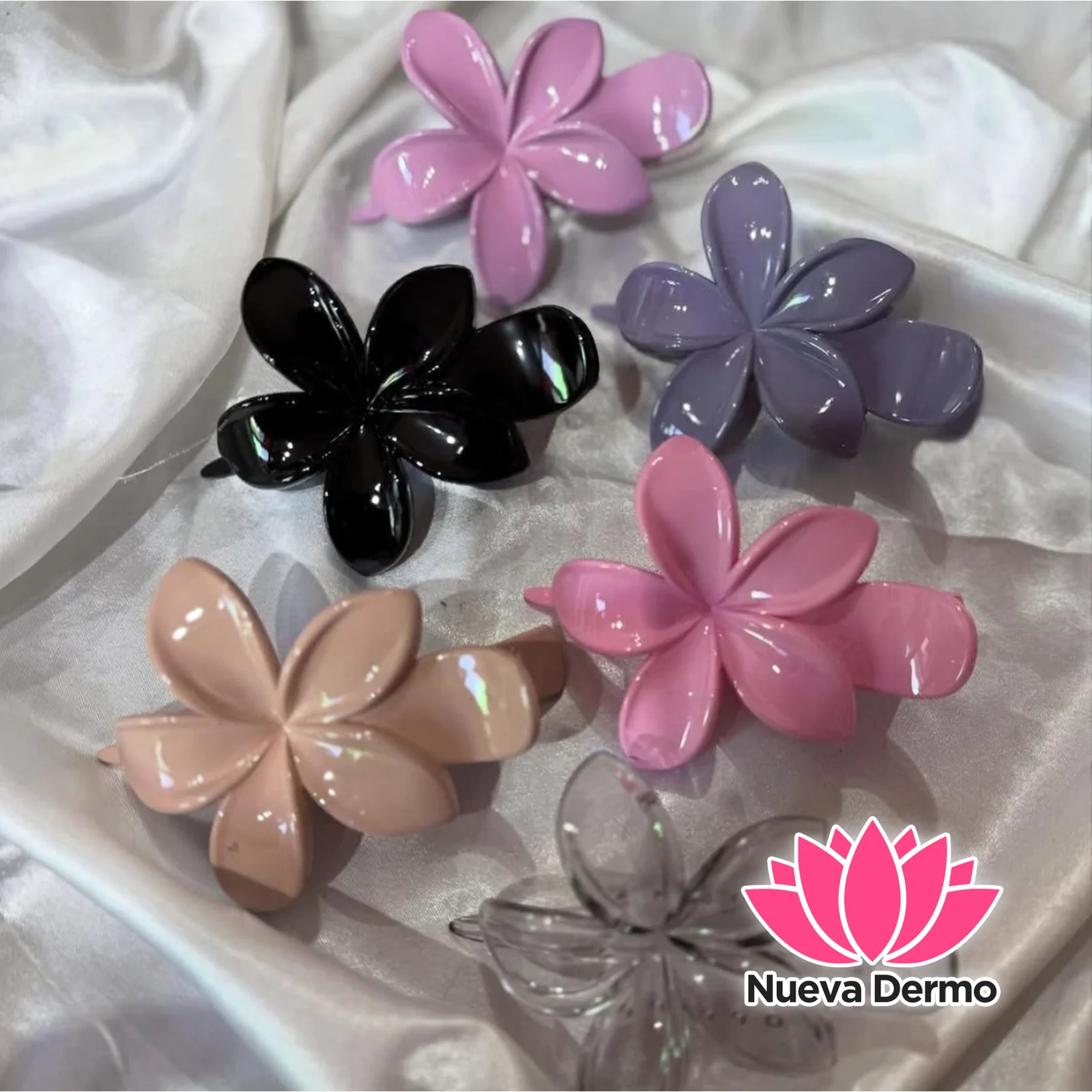 BROCHE FLOR HAWAIANA LISO PAQUETE X6PCS**JZ-6336-81 6920256336811