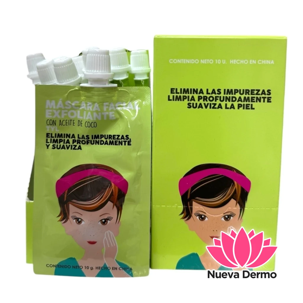 mascara facial exfoliante con aceite de coco tyl1855