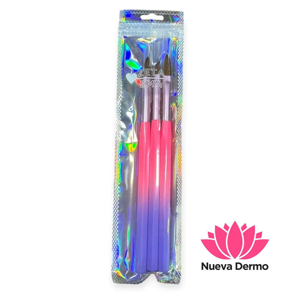 pincel acrilico x3pcs zeta