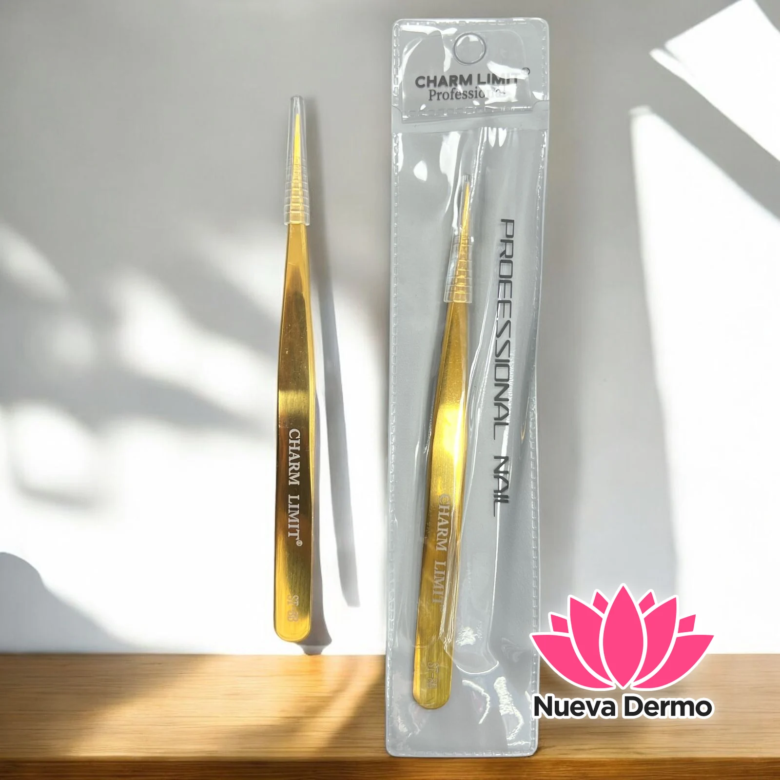 PINZA RECTA DORADA CHARM LIMIT ST-8B X6 UNIDADES