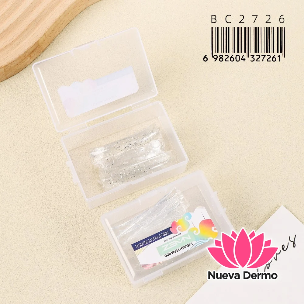 Set de Bigudíes de Silicona con Glitter NAEZ para Lash Lift – BC2726/27261 3-UNIDAD