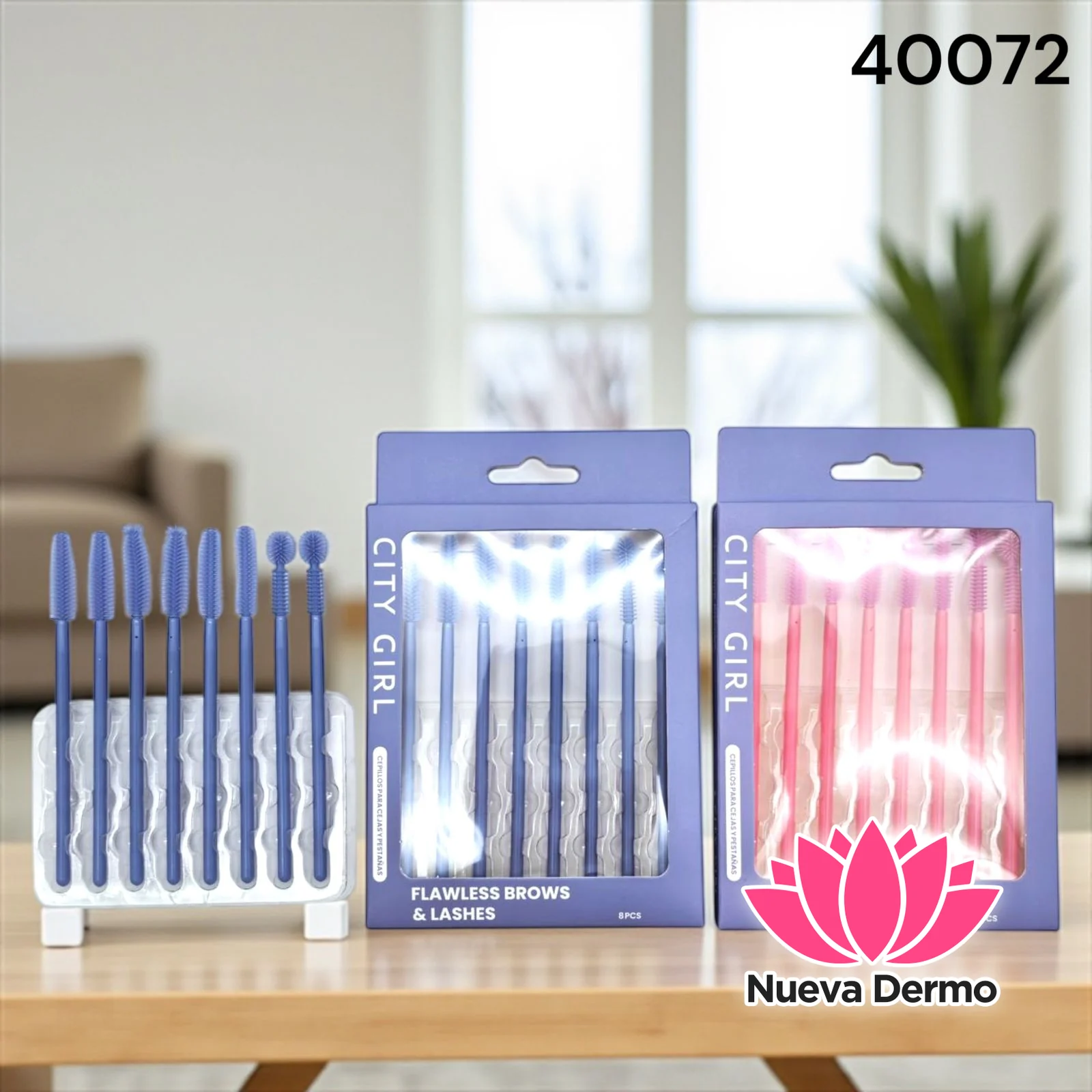 Set de cepillos de maquillaje para pestanas y cejas CITY GIRL DZ-1257/40072