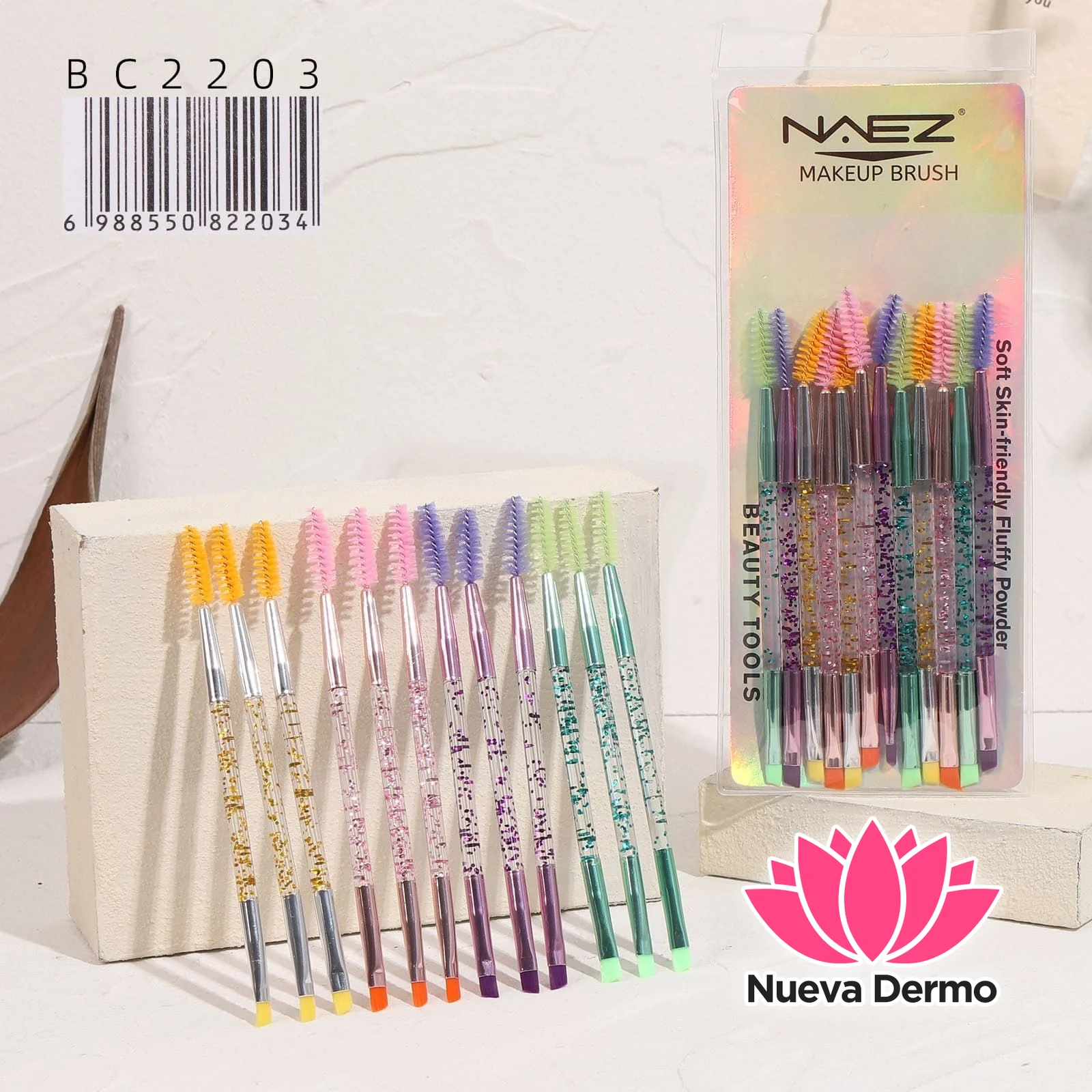 SET PINCEL DOBLE CON CEPILLO 12PCS NAEZ BC2203/22034 3 UNIDAD
